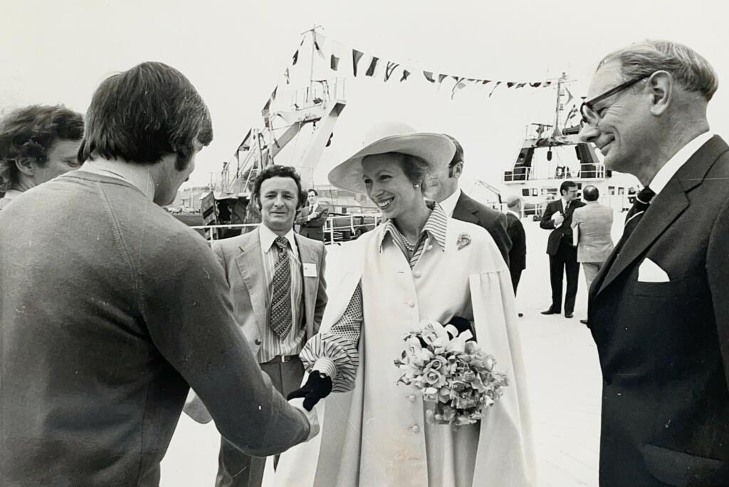 HRH The Princess Royal at the opening of the Aberdeen Fish Market in 1982